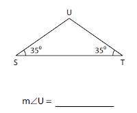 What is the measure of angle SUT?
A) 35
B) 70
C) 110
D) 290