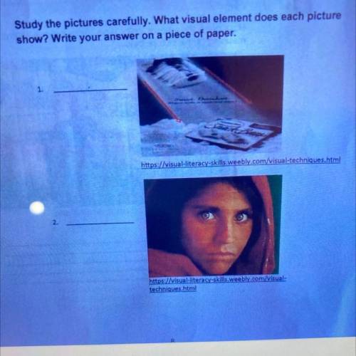 Study the pictures carefully.What visual elements does each picture show?...