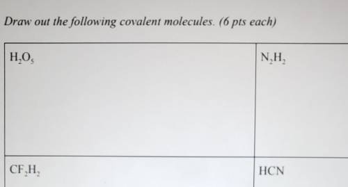 Draw out the following covalent molecules