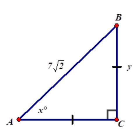 Find the value of y in the triangle.