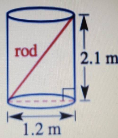 Find the length of the rod, as shown, that will fit inside the cylinder. Give your answer correct t