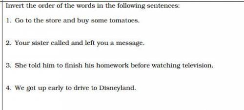 Invert the following sentences below