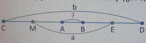 Equal sections AC and BD are set aside from the ends of section AB in different directions. The dis
