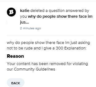 Katie how is saying something that is true violating your F##### GUIDELINES