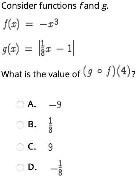 Consider functions f and g.
 

What is the value of ?
The words don't actually matter, it is the pi