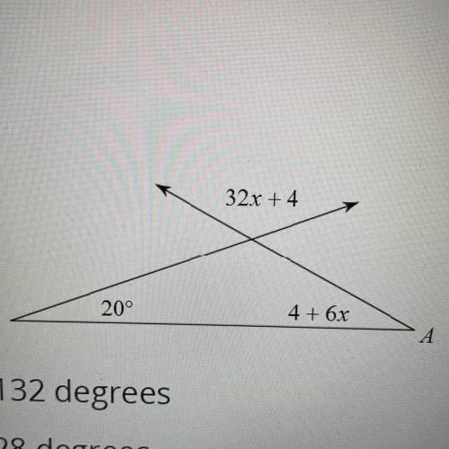 PLS HELP ME

I have the answer I just need to show the work
Find the measure of angle A.
Answe