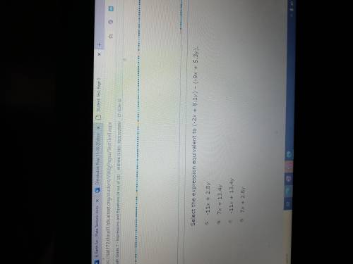 Whats the exspression equivalent to (-2x + 8.1y)