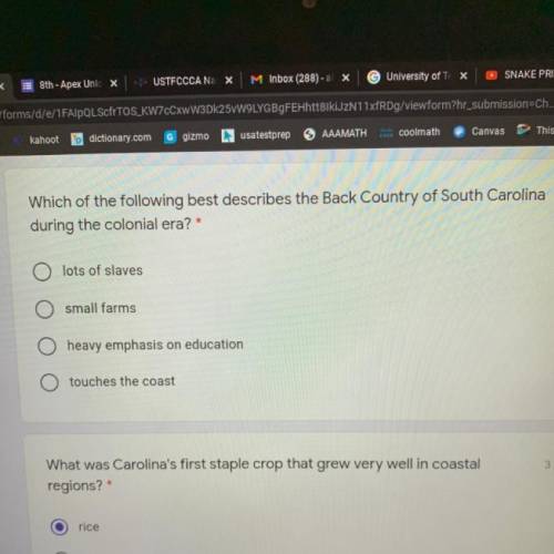 Which of the following best describes the Back Country of South Carolina

during the colonial era?