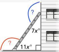X = 5 what is the red and blue angle? PICTURE ATTACHED
