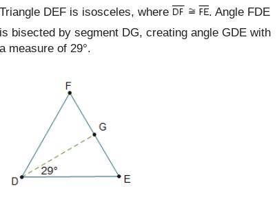 What is the measure of angle DFE?
29°
32°
58°
64°
