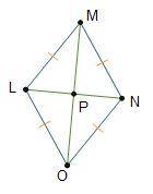 Rhombus LMNO is shown with its diagonals.

What is the length of LP? 7 cm 9 cm 14 cm 21 cm