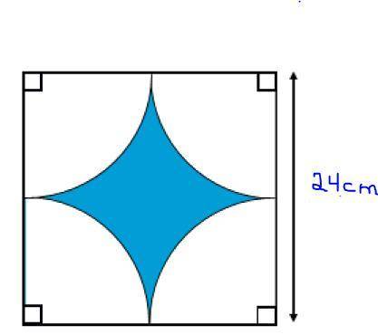 The unshaded regions are quarter circles. Which choice best approximates the area of the shaded reg