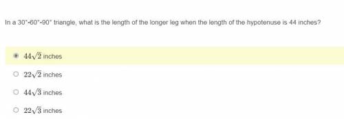 PLEASE HELP

In a 30°-60°-90° triangle, what is the length of the longer leg when the leng