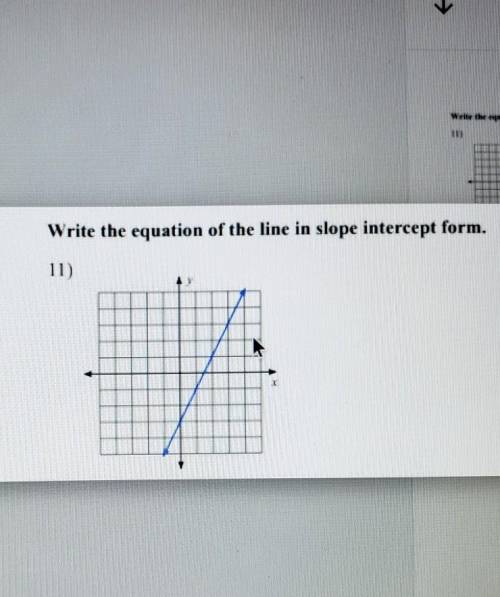 ITS WORTH 20 POINTS, Write the equation of the line in slope intercept form