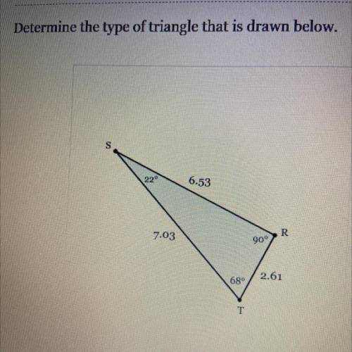 Determine the type of triangle that is drawn below.
Pls help asap