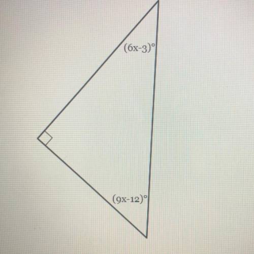 The measures of the angles of a triangle are shown in the figure below. Solve for x.