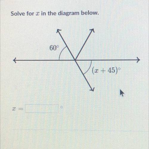 HELP ASAP GIVING BRAINLIEST 
Solve for x in the diagram below