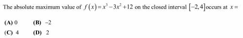 PLEASE I NEED HELP 25 POINTS CALCULUS MULTIPLE CHOICE