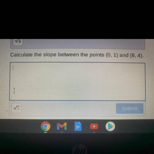 Calculate the slope between the points (0,1) and (8,4)