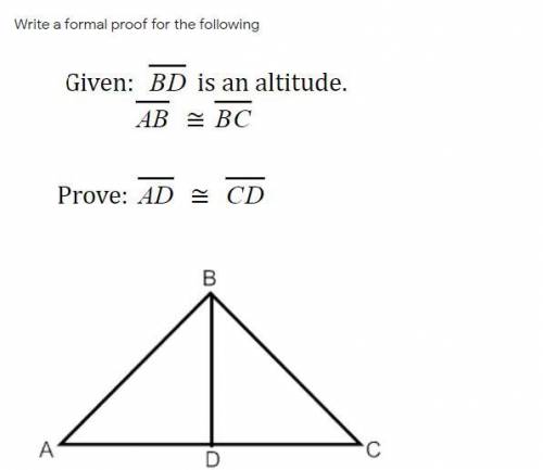 Write a proof for the following triangle. I need help with this and I need to use it as an example.