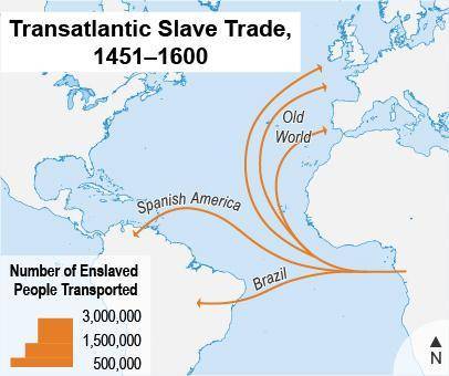 Refer the two maps. What drove the significant change in the slave trade between 1450 and 1750?

A