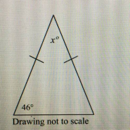 8. What is the value of x?

I
46°
Drawing not to scale
A. 889
B. 67°
C. 92°
D.
134º