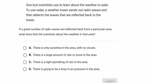 if a great number of radio waves are reflected back from a particular area, what does that tell the