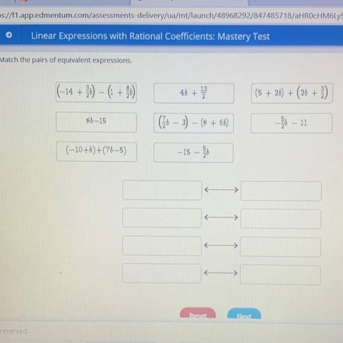 Match the pairs of equivalent expressions.

(-14 + 86) – (1 + 2/6)
46 + 13
(5 + 26) + (26 + 2)
86-
