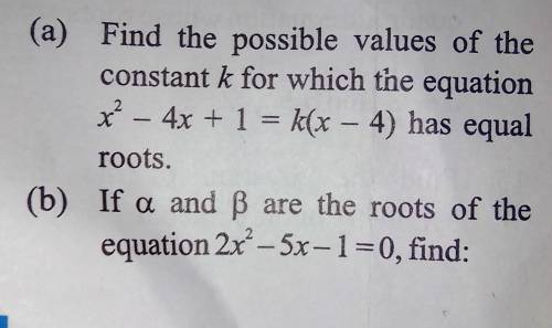 Hi. Please i need help with these . No jokes .

Question b : Find ;the values of 1.alpha³+beta³ an