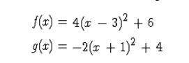 Consider functions f and g.

Which statements are true about the relationship between the function