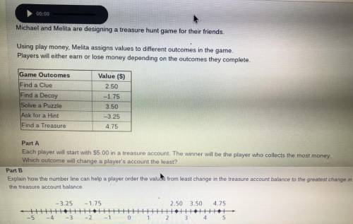 Explain how the number line can

help a player order the values from
least change in the treasure