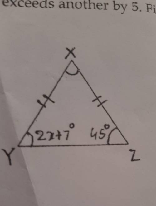 Find the x in the given triangle, step by step explanation please