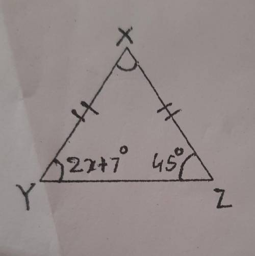 Find the x in the given triangle and at last do the proof...please help