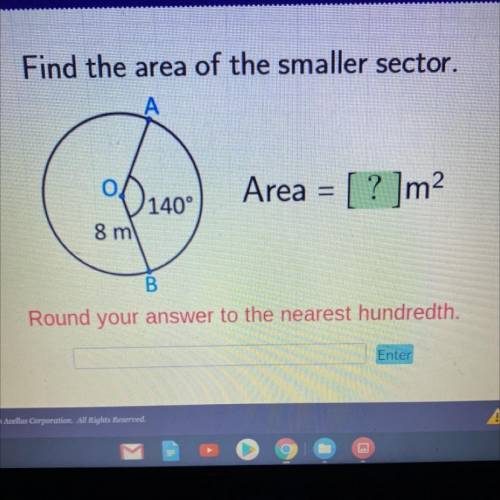 Find the area of the smaller sector. Plzzzz help