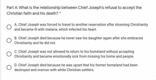 What is the relationship between Chief Joseph’s refusal to accept the Christian faith and his death