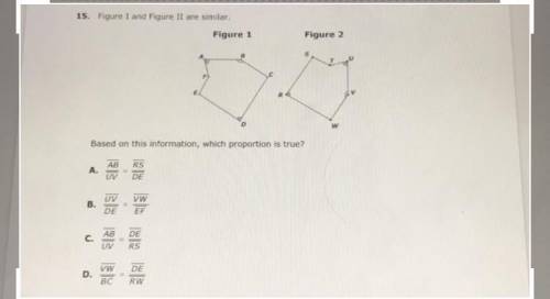 Please help I will give you the points ! Based on this information, which proportion is true?