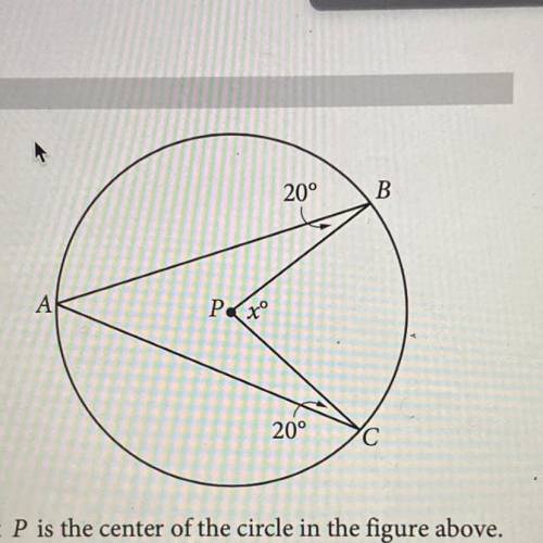 Point P is the center of the circle in the figure above. What is the value of x?