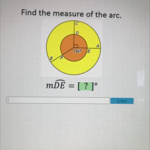 Find the measure of the arc.
