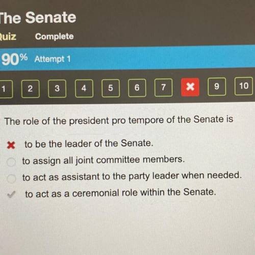 The role of the president pro tempore of the senate is

A. To be the leader 
B. To assign all join