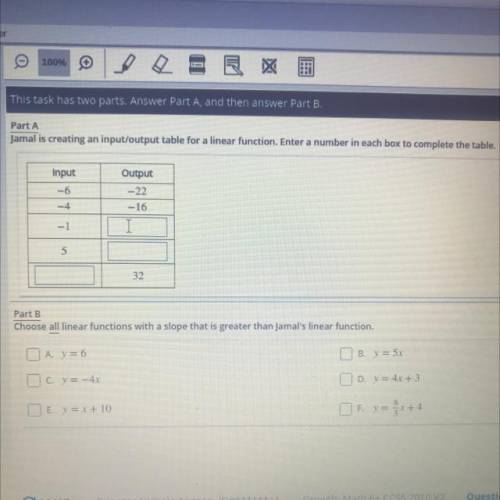 Please choose all linear functions with slope that is greater than jamals linear function.