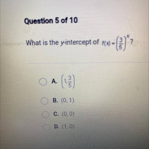 What is the y intercept of f(x)=(3/5)x