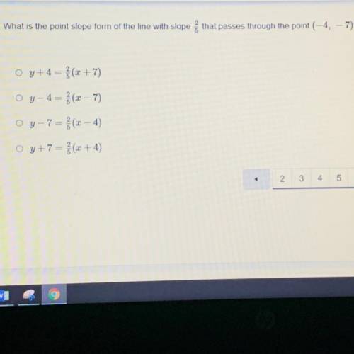 What is the point slope form of the line with slope that passes through the point (-4, - 7)?

y+4=