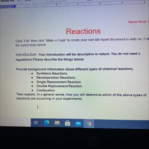Provide background information about different types of chemical reactions.

Synthesis Reactions
D