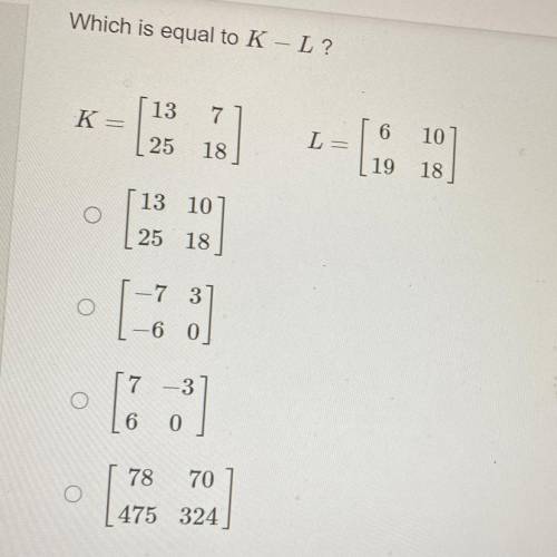 Which is equal to K-L ?