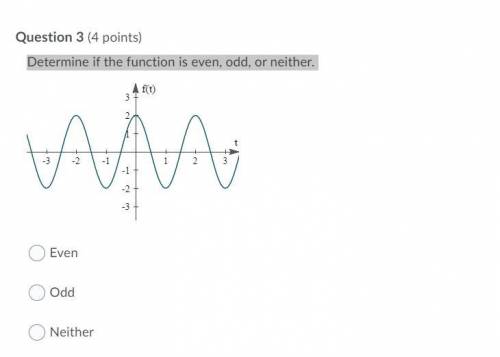 Determine if the function is even, odd, or neither.