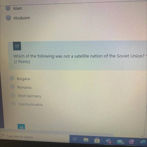 Which of the following was not a satellite nation of the Soviet Union