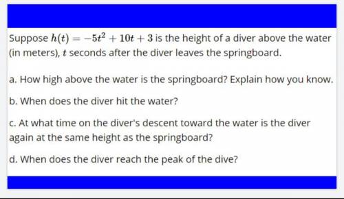 How high above the water is the springboard?