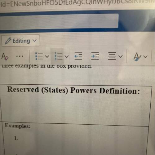 Reserved states power definition