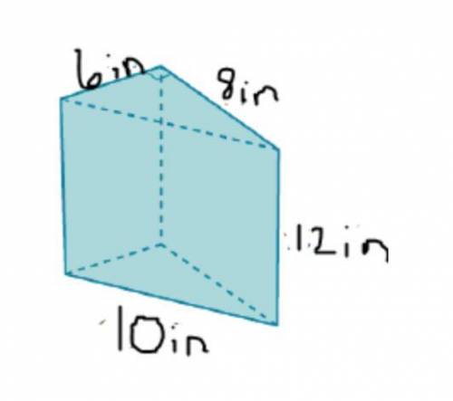 Which choice best represents the surface area of the triangular prism shown below?

Question 3 opt