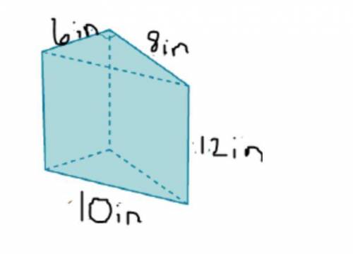 Which choice best represents the surface area of the triangular prism shown below?

264 square inc